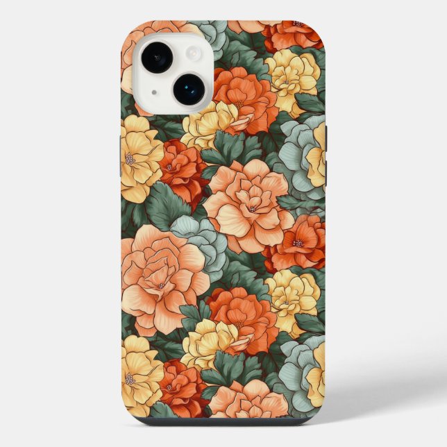 Coque iPhone Motif de fleurs colorées (Verso)