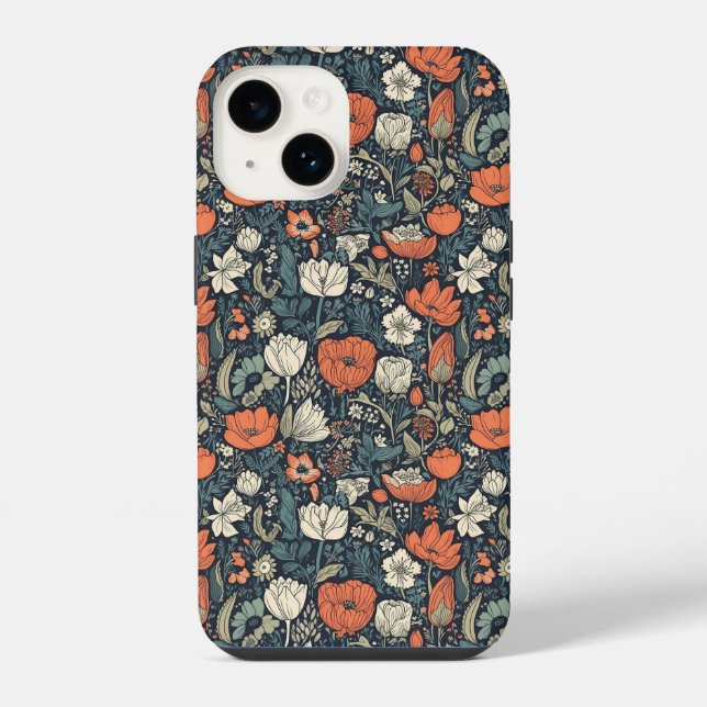 Coque iPhone Motif de fleurs colorées (Verso)