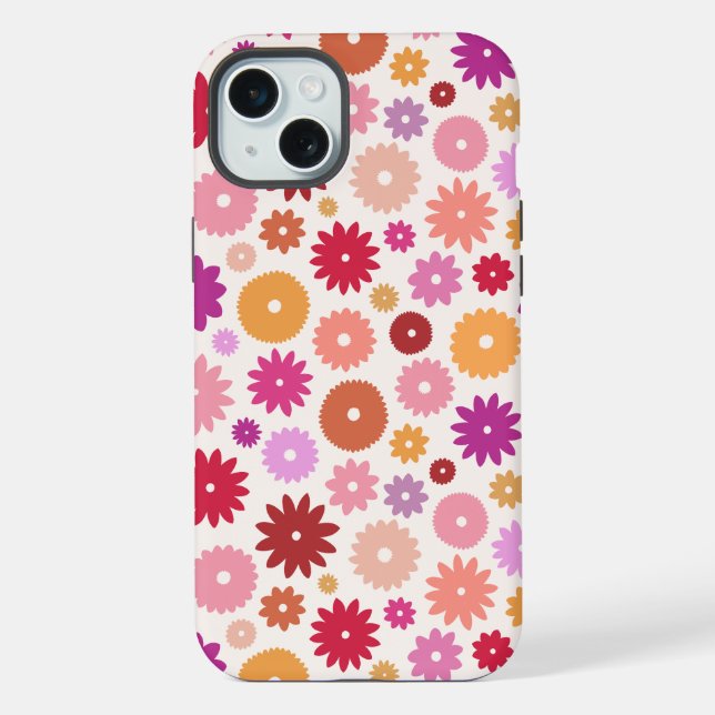 Coque iPhone Motif de fleurs colorées (Verso)