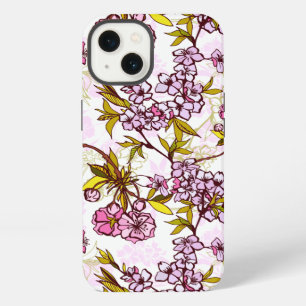 Etui iPhone 13 Motif de fleurs de cerisier en fleurs