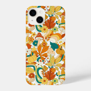 Coque Pour iPhone 14 Motif de fleurs de champignons Super rétro