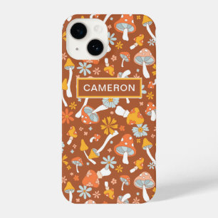 Coque Pour iPhone 14 Motif de fleurs de champignons Vintages rétro