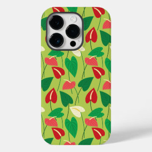 Coque Pour iPhone 14 Plus Motif de fleurs de flamant rose coloré