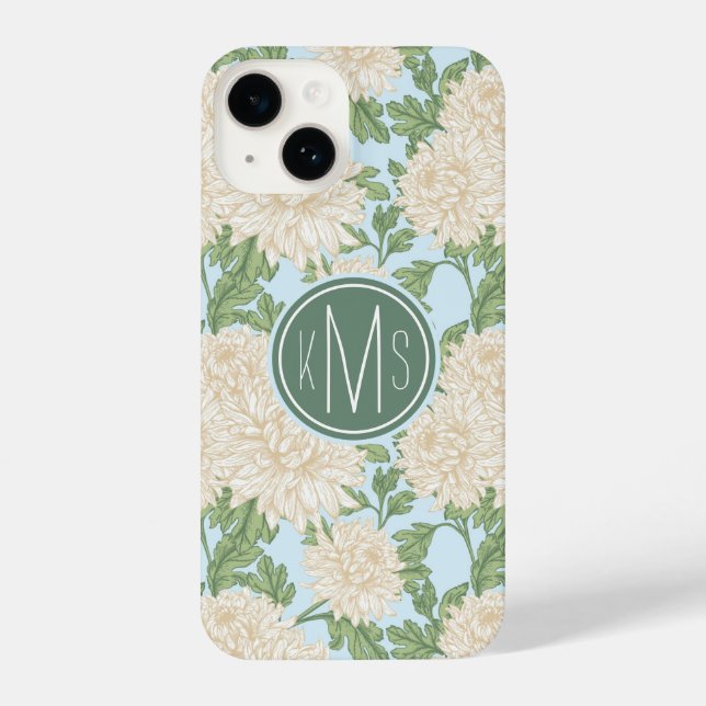 Coque iPhone Motif de fleurs de maman du jardin blanc (Verso)