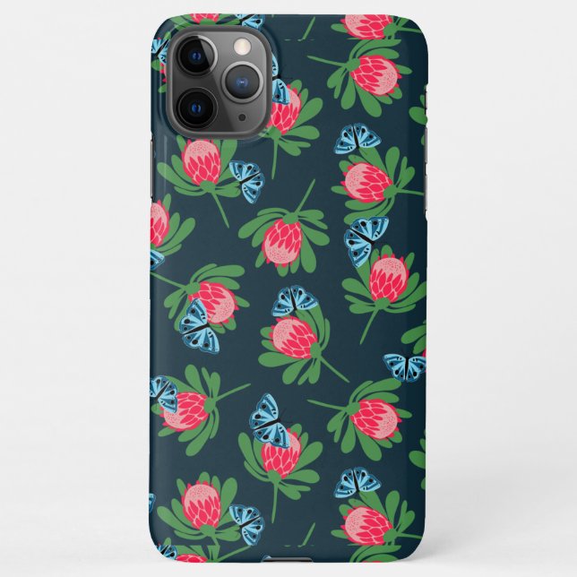 Coque iPhone motif de fleurs et de papillons (Dos)
