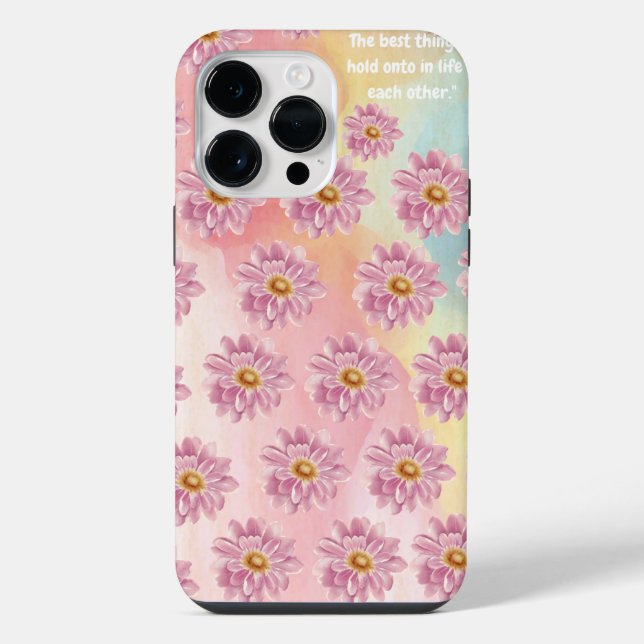 Coque iPhone Motif de fleurs les plus roses  (Verso)