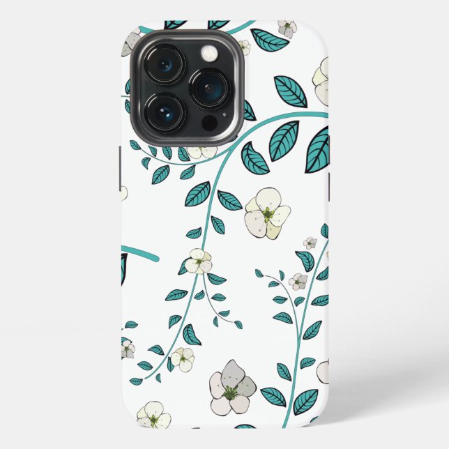 Coque iPhone Motif de fleurs sans couture (Dos)
