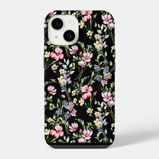 Coque iPhone Motif de fleurs sauvages (Verso)