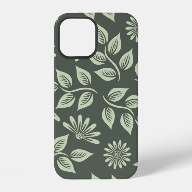 Coque iPhone Motif de fleurs vert printemps (Verso)