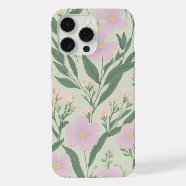 Coque iPhone Motif de floraison de jardin doux (Verso)