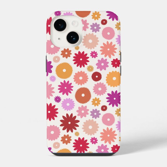Coque iPhone Motif de floraisons colorées (Verso)