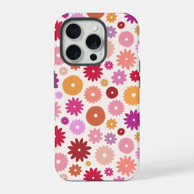 Coque iPhone Motif de floraisons colorées (Verso)