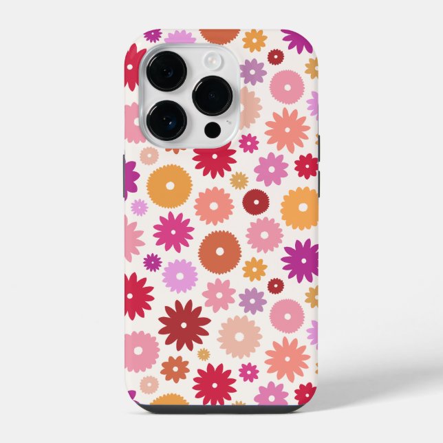 Coque iPhone Motif de floraisons colorées (Verso)