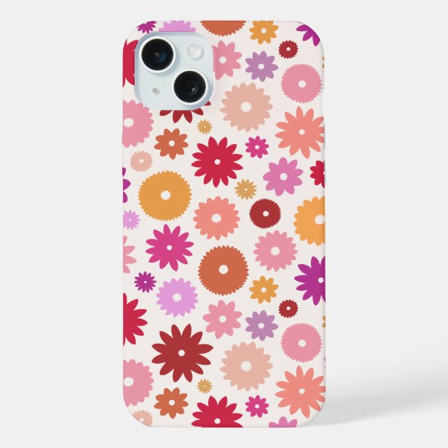 Coque iPhone Motif de floraisons colorées (Verso)