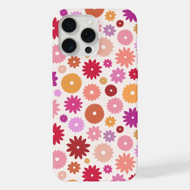 Coque iPhone Motif de floraisons colorées (Verso)