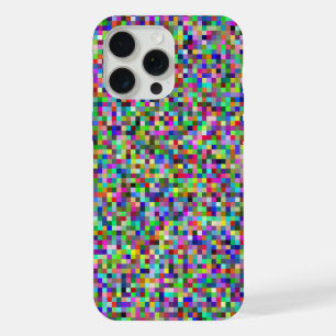 Coque iPhone 15 Pro Max Motif de fond de carrés de pixels colorés