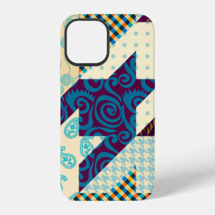 Coque iPhone 12 Motif de fond transparent. Motif patchwork. Vi