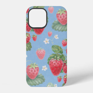 Coque iPhone 12 Motif de fraise aquarelle