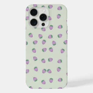 Coque iPhone 15 Pro Max Motif de fraises pourpres