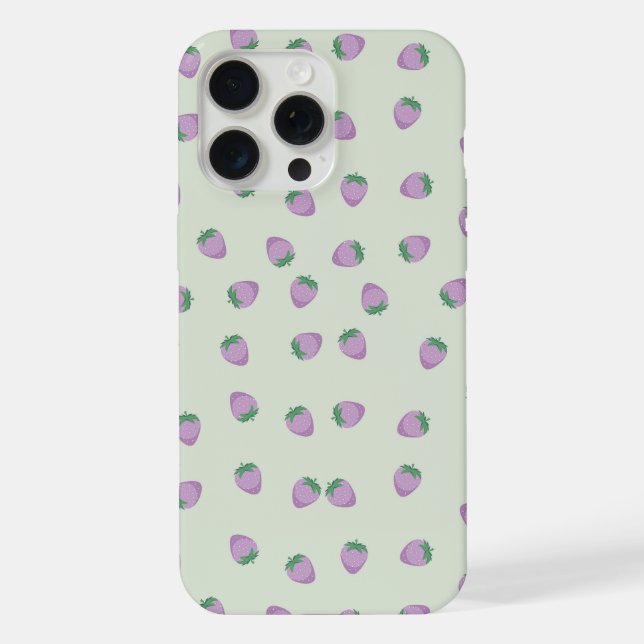 Coque iPhone Motif de fraises pourpres (Verso)