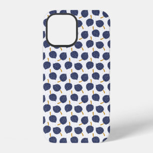 Coque iPhone 12 Motif de fruit de bombe volante abstrait bleu mari