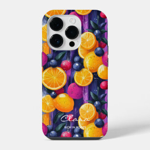 Coque Pour iPhone 14 Plus Motif de fruits colorés avec agrumes et baies vitr
