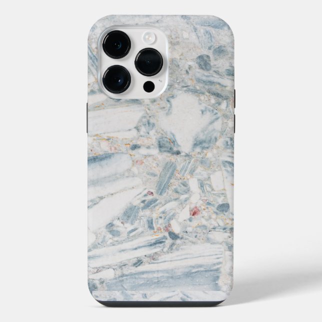 Coque iPhone Motif de géode de sarcelle bleue turquoise blanche (Verso)