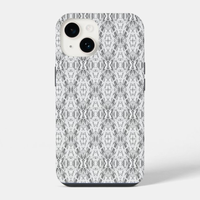Coque iPhone Motif de géométrie abstraite gris clair (Verso)