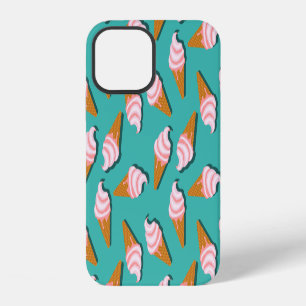 Coque iPhone 12 Motif de glace en cônes gaufrés et de yaourt glacé