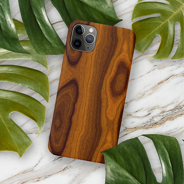 Coque iPhone Motif de grain de bois brun chêne antique chic (Créateur téléchargé)
