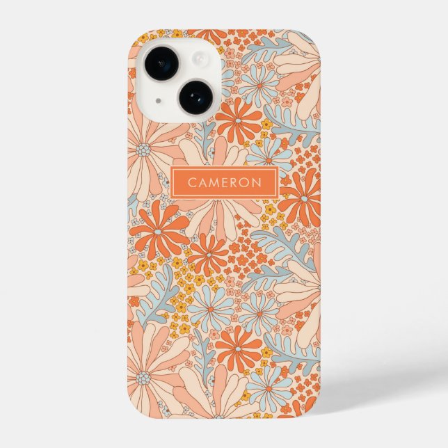 Coque iPhone Motif de jardin à fleurs rétro (Verso)