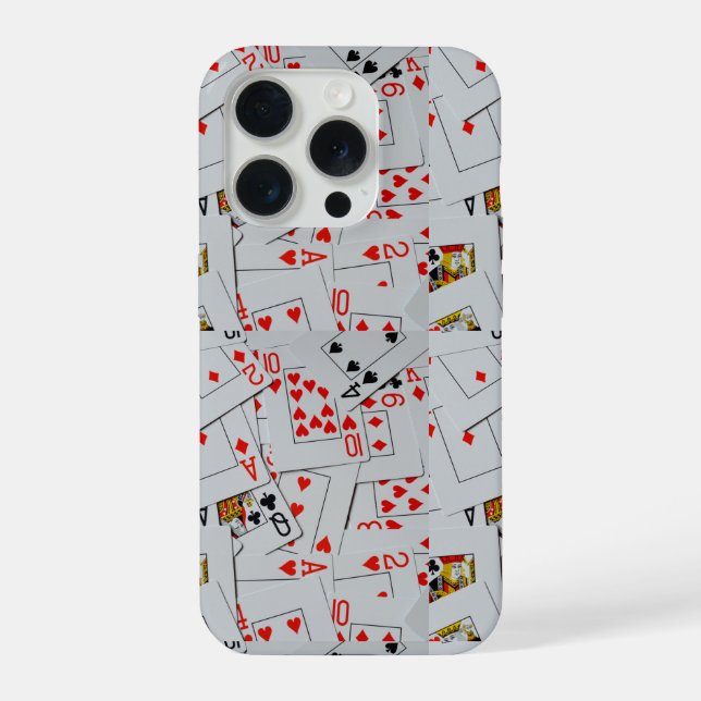 Coque iPhone Motif de jeu de cartes éparpillées, (Verso)