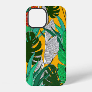 Coque iPhone 12 Motif de jungle estivale avec des couleurs vives.