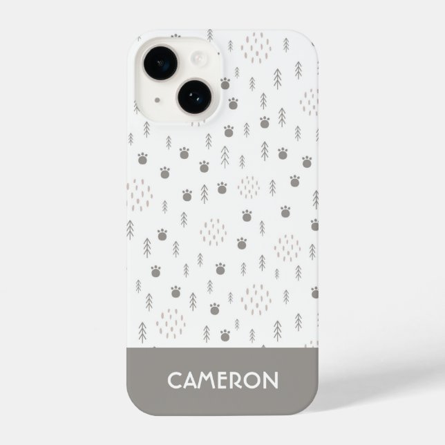 Coque iPhone Motif de la piste animale du bois mûre (Verso)