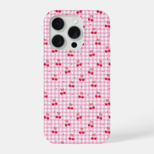Coque iPhone 15 Pro Motif de la Saint-Valentin à coeur en carreau roug
