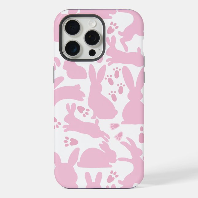 Coque iPhone Motif de lapins roses (Verso)