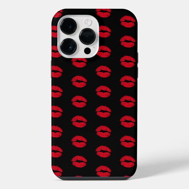 Coque iPhone Motif de lèvres qui s'embrassent rouges (Verso)