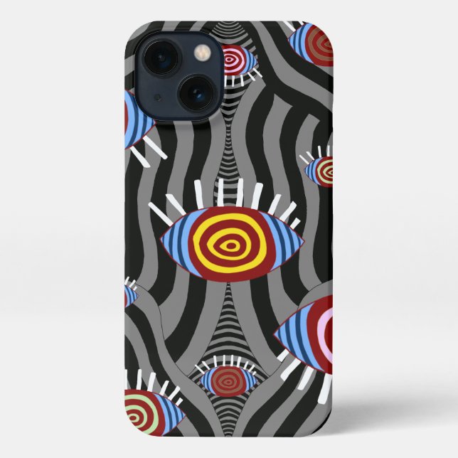 Coque iPhone Motif de l'oeil psychédélique - Argument téléphoni (Verso)