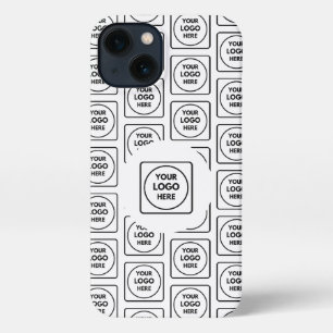 Etui iPhone 13 Motif de logo d'entreprise personnalisé noir et bl