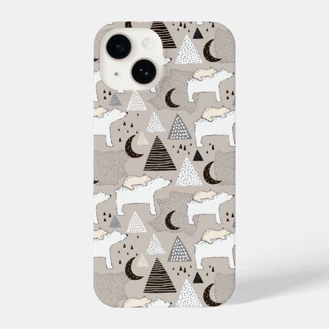Coque iPhone Motif de l'ours de bois du mignon Doodland (Verso)