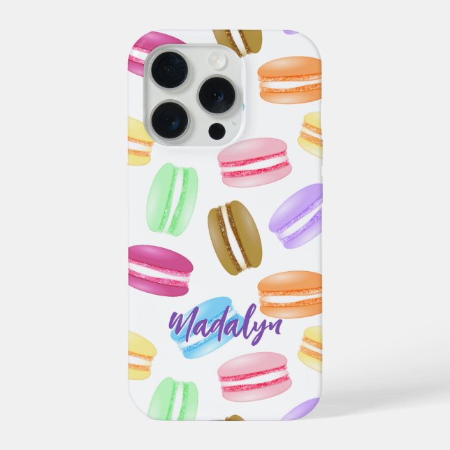 Coque iPhone motif de macarons colorés (Verso)
