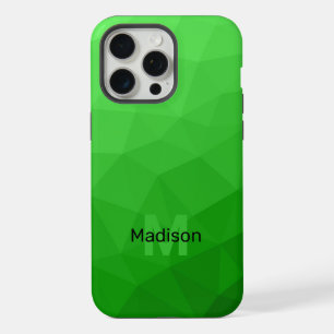 Coque iPhone 15 Pro Max Motif de maillage géométrique ombré vert clair Mon