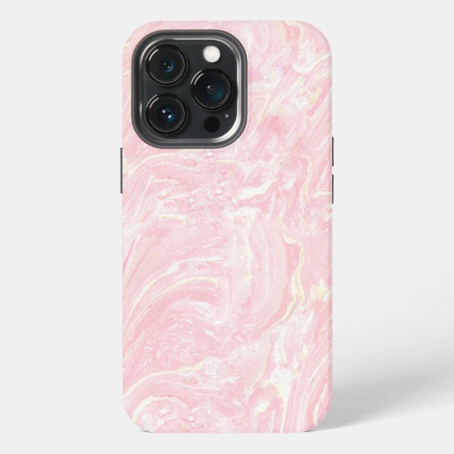 Coque iPhone Motif de marbre rose sans couture (Dos)