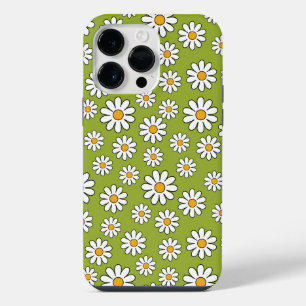 Coque Pour Pour iPhone 14 Pro Max Motif de marguerite à fleurs vert et blanc
