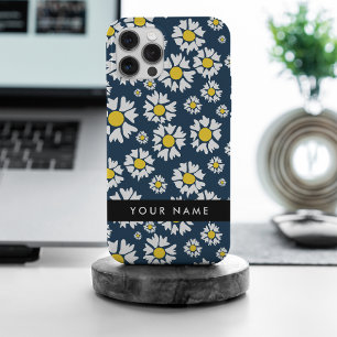 Coque iPhone 15 Pro Max Motif de marguerite, marguerites blanches, Votre n