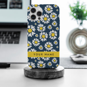 Coque iPhone 15 Pro Max Motif de marguerite, marguerites blanches, Votre n