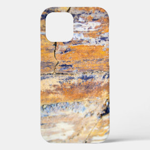 Coque iPhone 12 Motif de mur en pierre naturelle colorée dans une