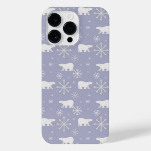 Coque Pour Pour iPhone 14 Pro Max Motif de Noël avec ours polaires et flocons de nei