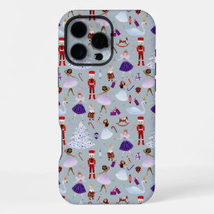 Coque iPhone 16 Pro Max Motif de Noël Casse-Noisette Bleu Mignon