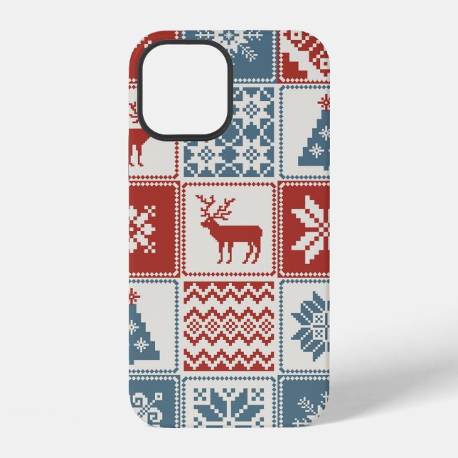 Coque iPhone Motif de Noël en patchwork. Traditionel  (Verso)